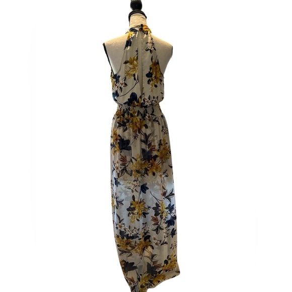 Gypsies & Moondust Floral Halter Maxi Romper  - Yellow and Blue size small - Picture 3 of 5